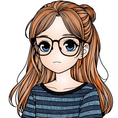 a girl with glasses she is realistic