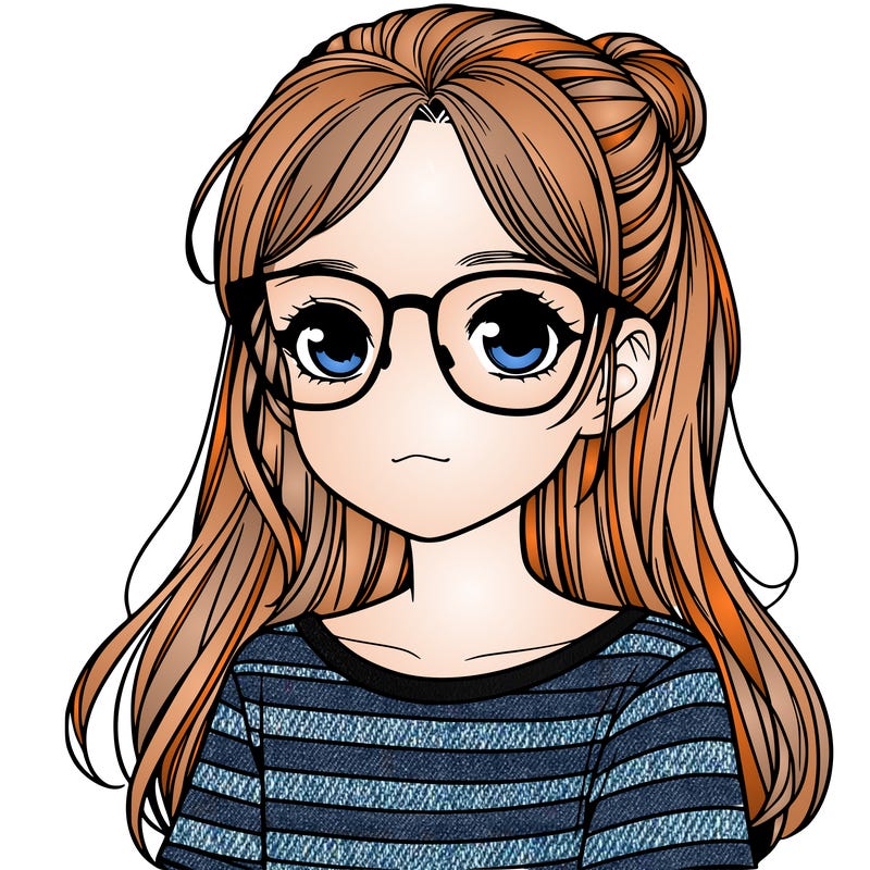 a girl with glasses she is realistic