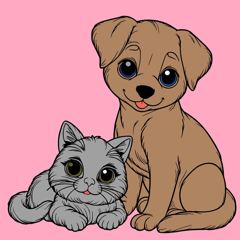 realistic cat and dog