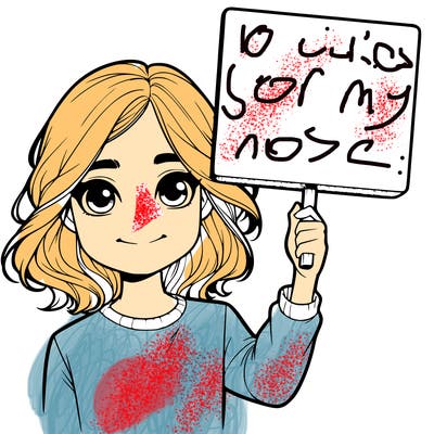 realistic girl holding up a sign