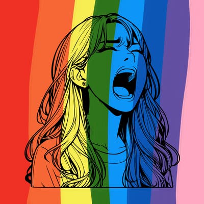 screaming realistic, girl