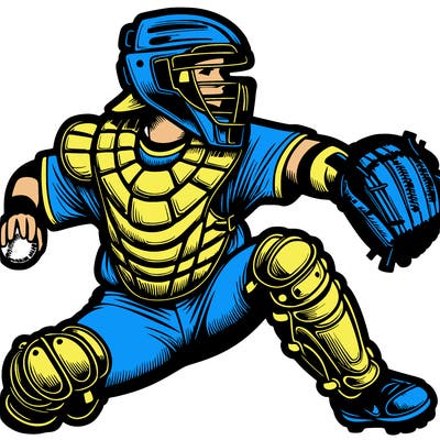 softballl catcher realistic