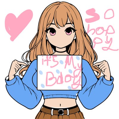 girl holding a blank sign in a long sleeve crop top