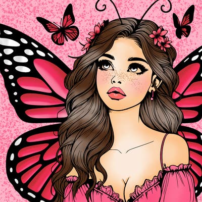 butterfly fairy realistic girl