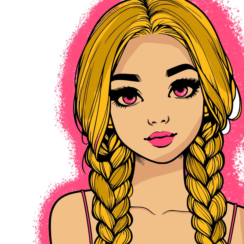 realistic girl with braids