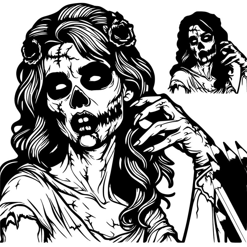 realistic zombie woman