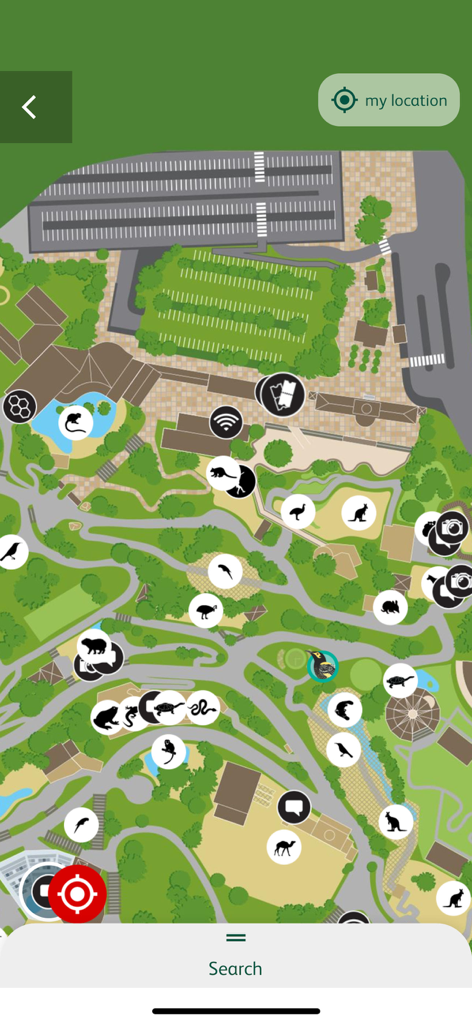 Taronga Zoo - Interactive navigation map of Taronga Zoo with animal icons
