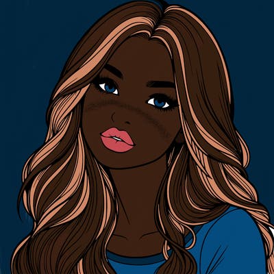 realistic girl with hair on her hair and lips