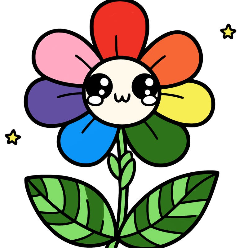 a flower with six peadles