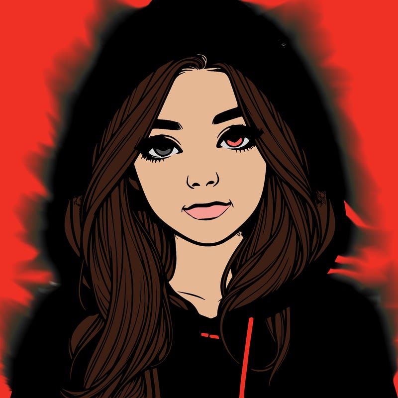 realistic girl with a hoodie