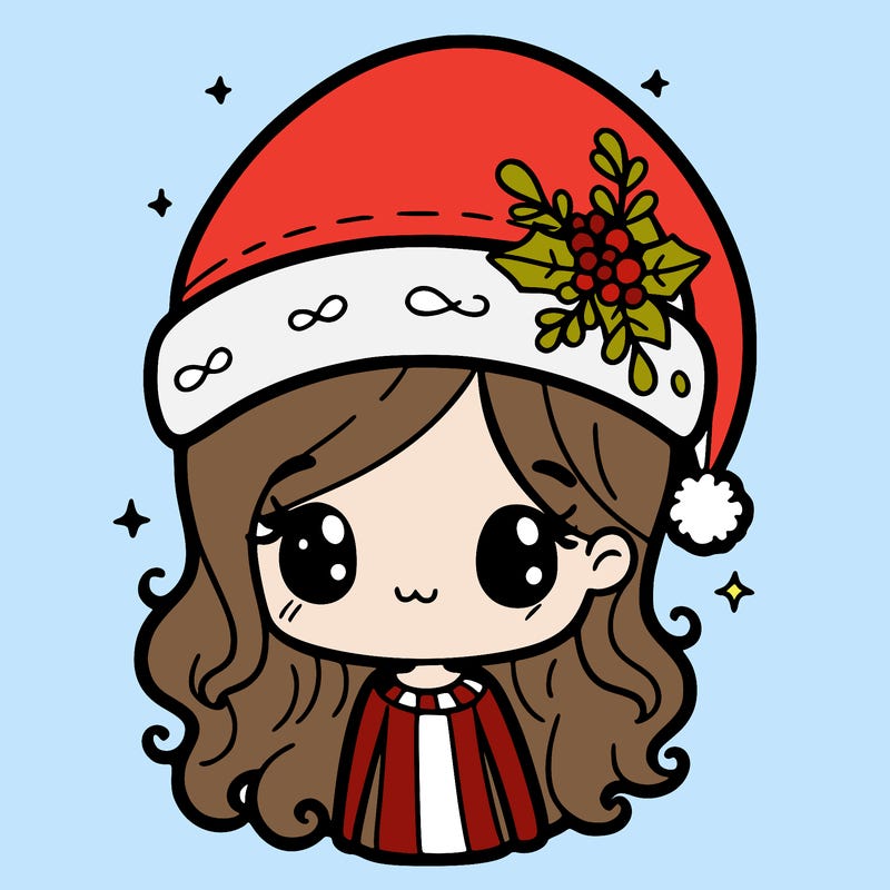 christmas hat girl