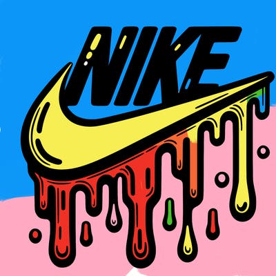 dripping nike logo