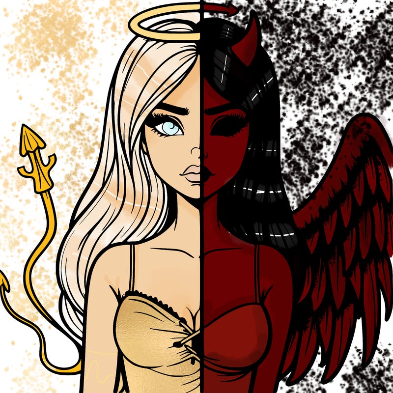 devil vs angel realistic girl