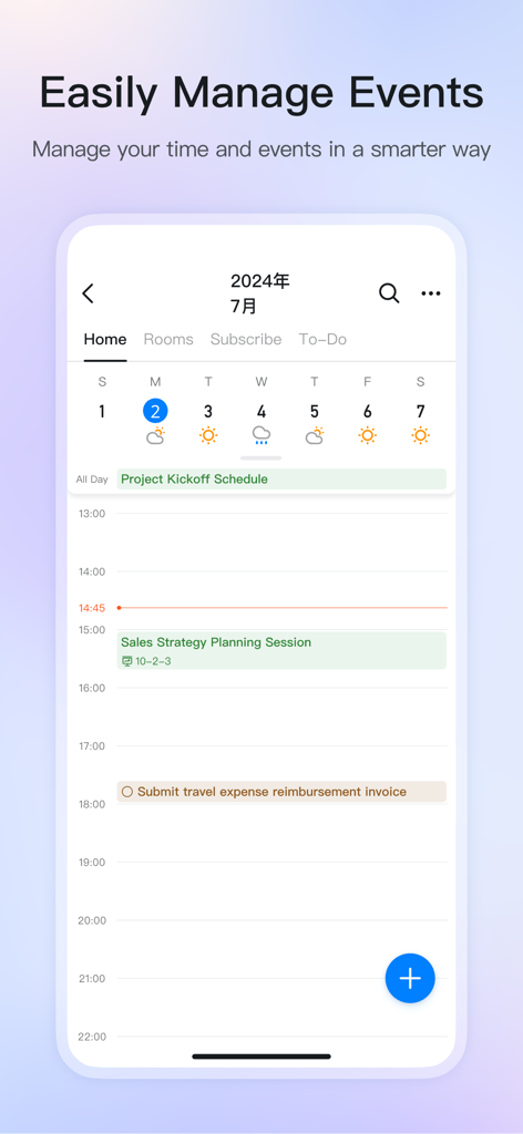 Mobile calendar interface for managing professional events in DingTalk
