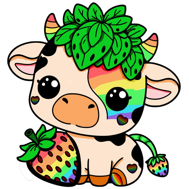 cute strawberry cow