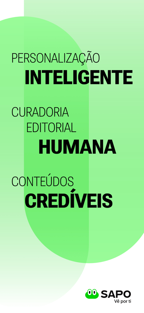Promoción de la app de noticias SAPO con personalización inteligente, curación editorial humana y contenido creíble en portugués
