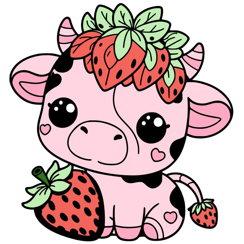 cute strawberry cow