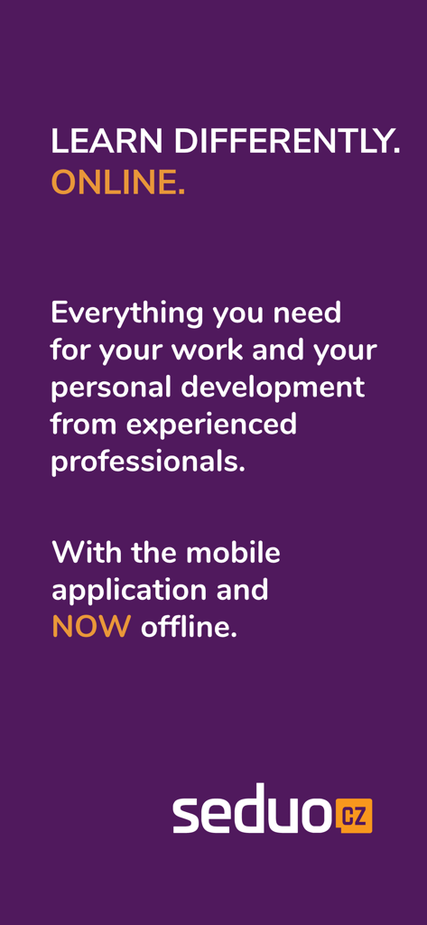 Seduo - Seduo mobile app screen promoting online and offline learning for professional and personal development