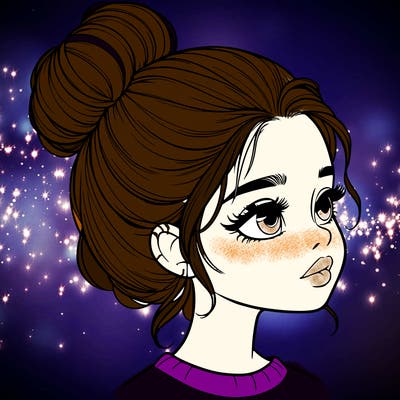 realistic girl with bun