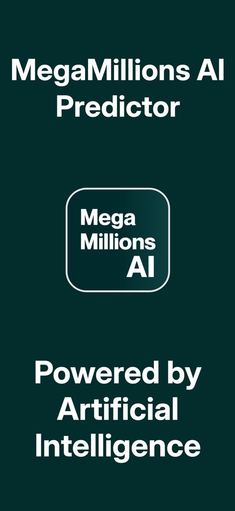 MegaMillions AI Predictor - MegaMillions AI Predictor splash screen featuring the app logo and artificial intelligence branding