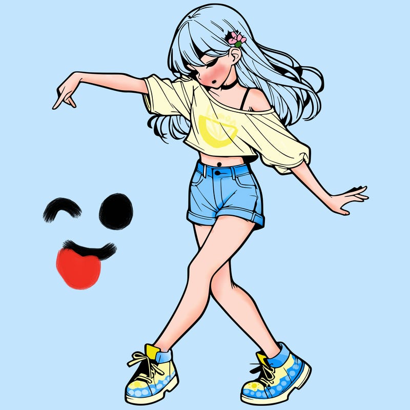 realistic girl danceing