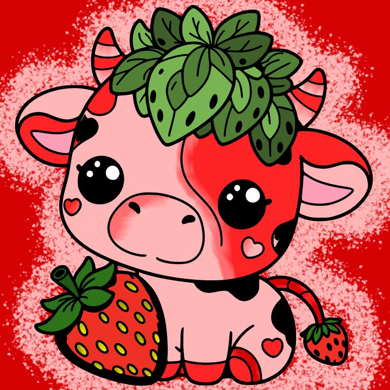 cute strawberry cow
