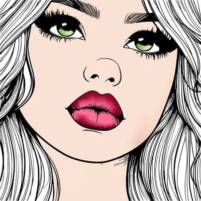 really realistic girl with lips