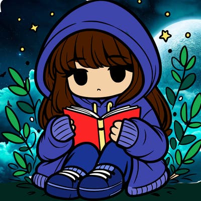 girl in oversized hoodie reading a book