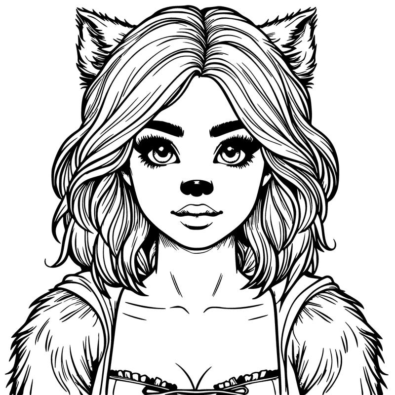 realistic girl as a werewolf