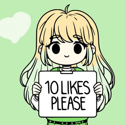 girl holding a sign saying 10 likes please