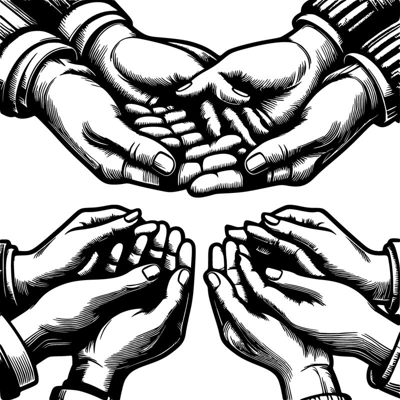 2 hands holding each other, realistic, man and woman