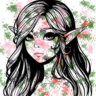 elf girl realistic dark fantasy