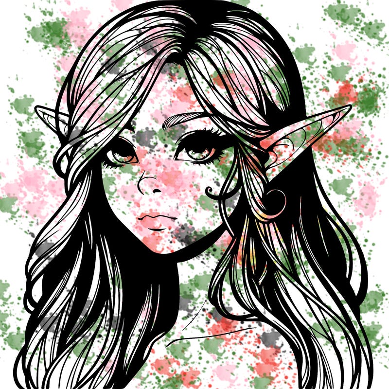 elf girl realistic dark fantasy