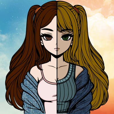 realistic girl split