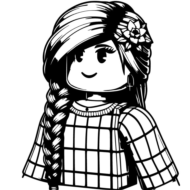 roblox 3d girl with braids  realistic