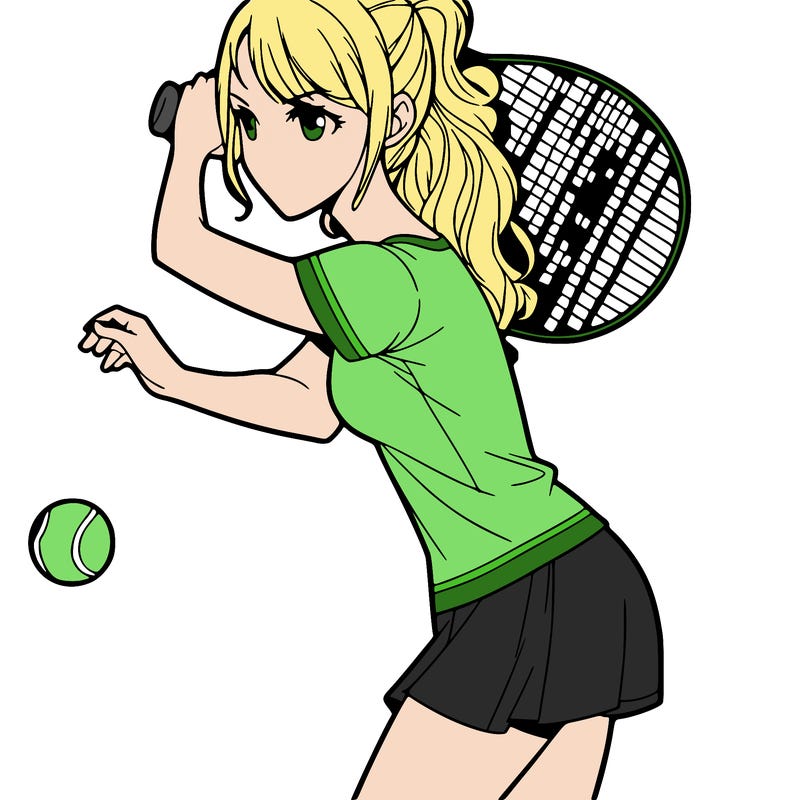 female playing tennis