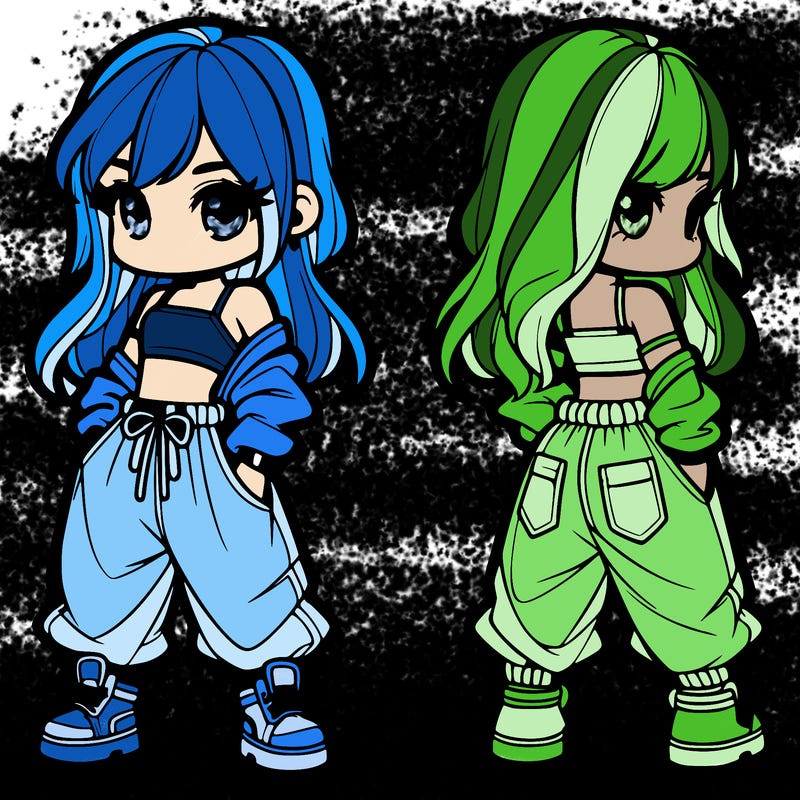 girl in crop top and baggy pants