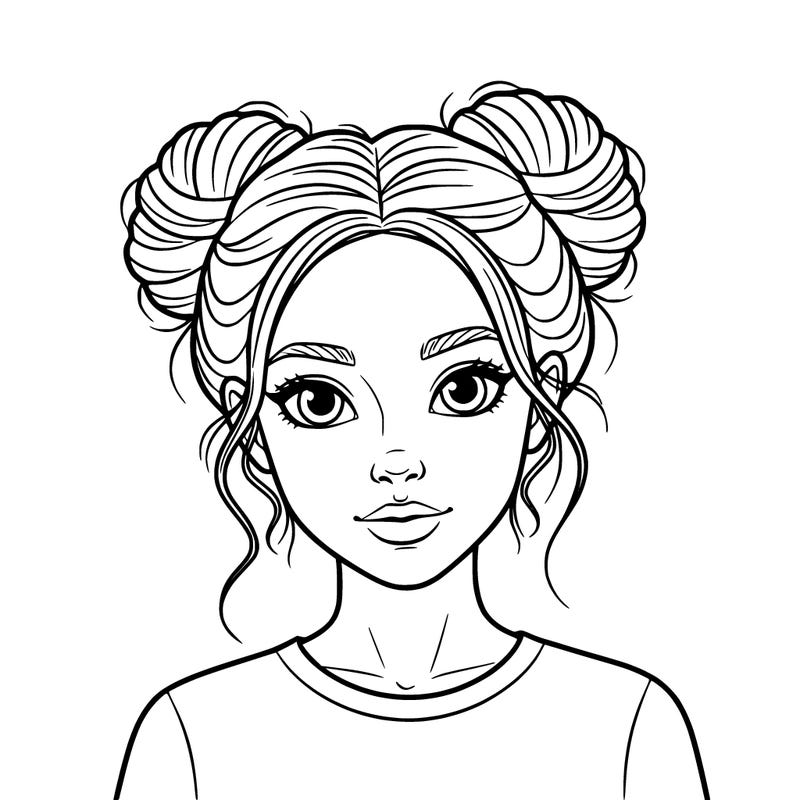 attractive girl with space buns