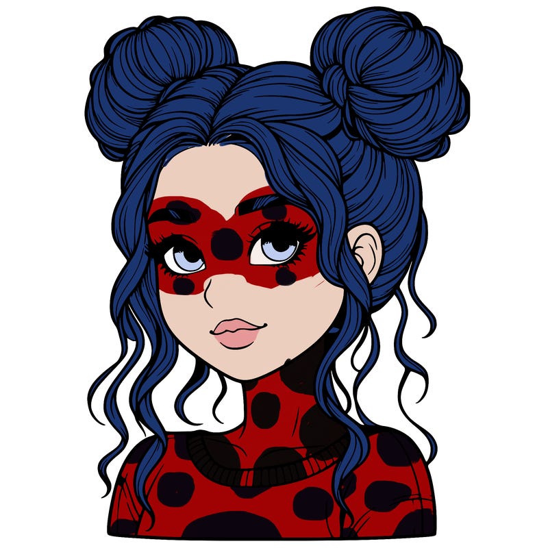 realistic girl with two buns in her hair