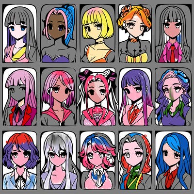 girls that look diffrent anime