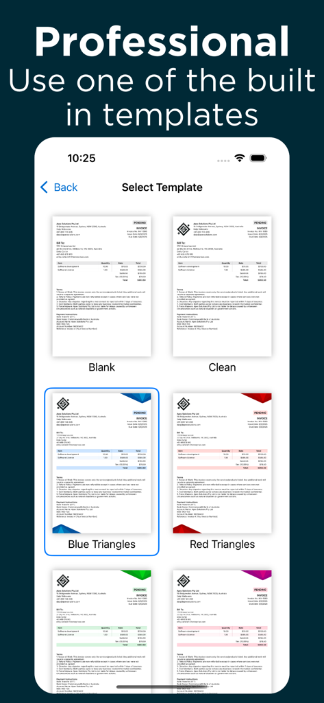 Invoice Fly 템플릿 생성기 | 몇 초 만에 전문가 수준의 송장 생성