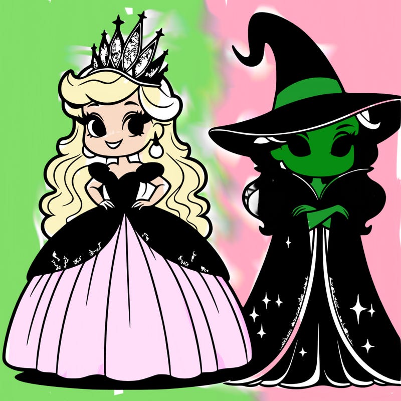 glinda and elphaba from the new movie wicked