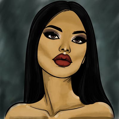 realistic woman with full lips