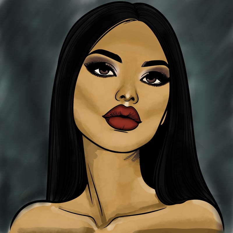 realistic woman with full lips