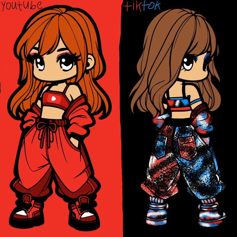 girl in crop top and baggy pants