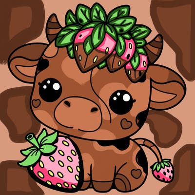 cute strawberry cow