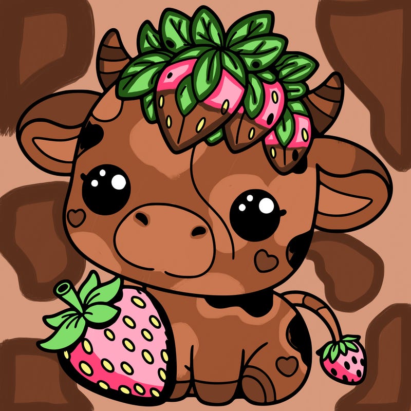 cute strawberry cow