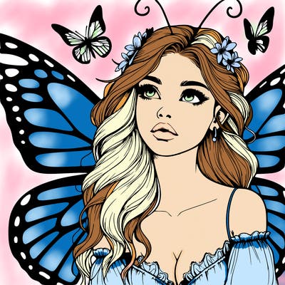 butterfly fairy realistic girl