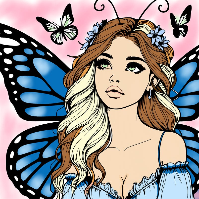 butterfly fairy realistic girl
