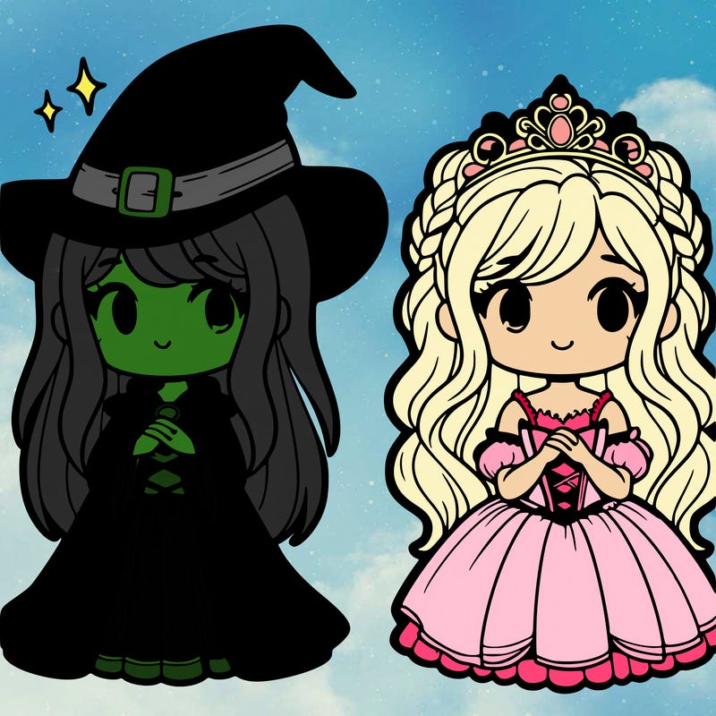 witch and princess split